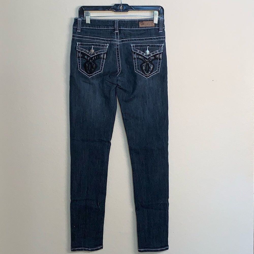 Free Culture  Juniors Skinny Dark Wash Denim Jeans